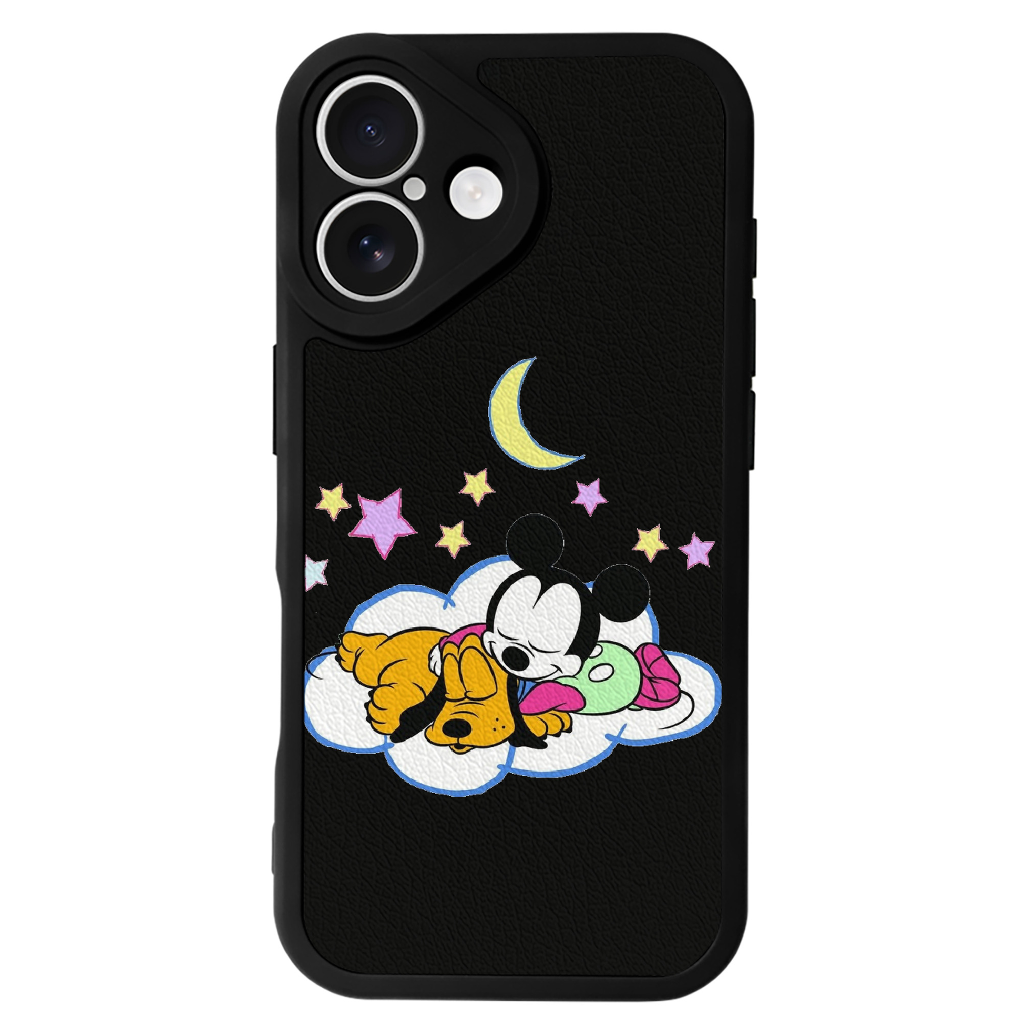 （画像用） ミッキーマウス Mickey Mouse 【iPhone 16シリーズ対応】シリコンスマホケース（レザー調） 材質：シリコン